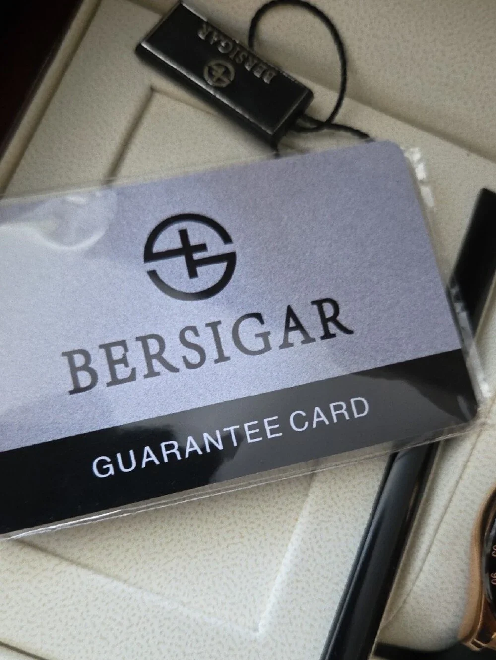 Bersigar Rose Gold Chronograph Watch with Black Strap